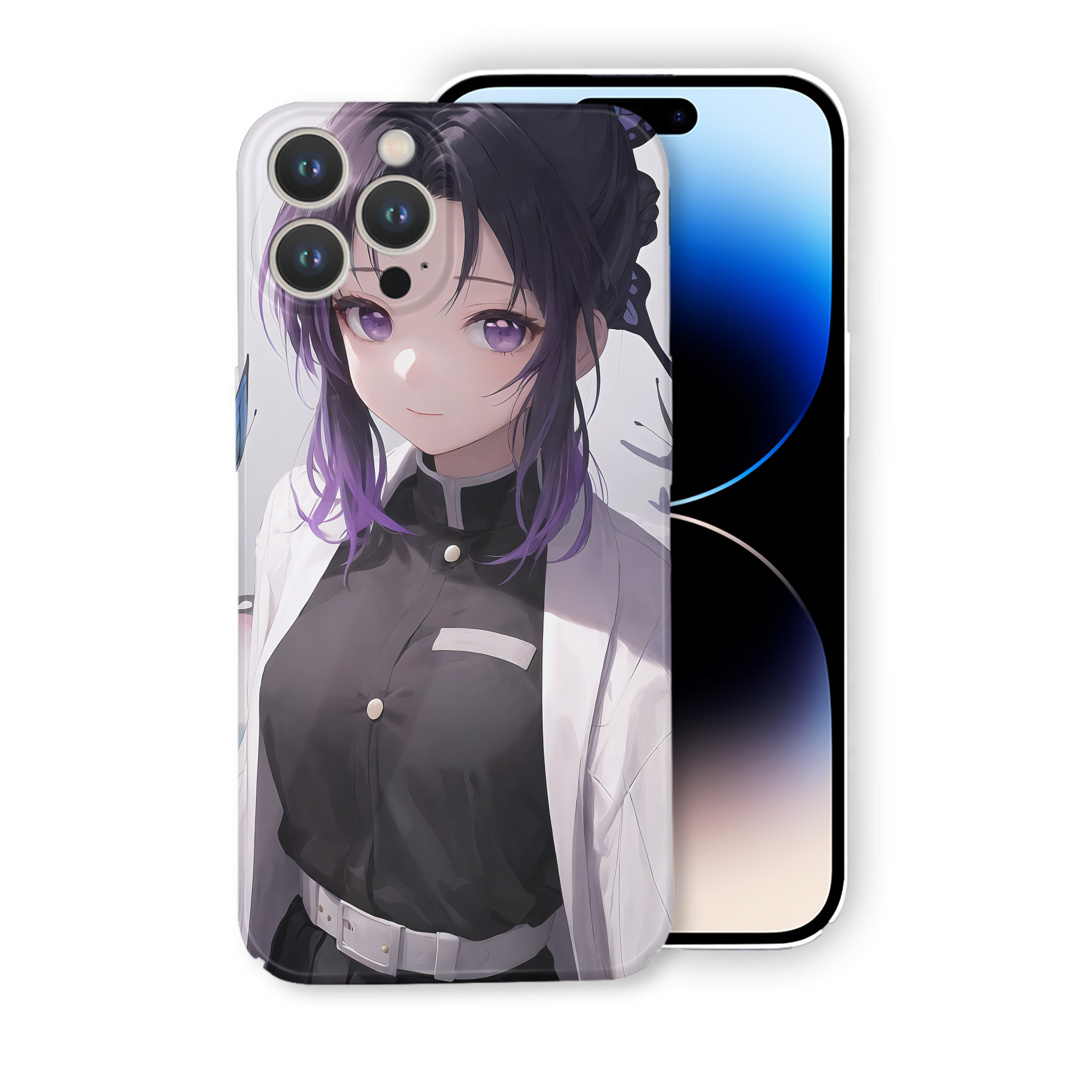 （画像用） 鬼滅の刃（きめつのやいば）蟲柱-胡蝶 しのぶ／こちょう しのぶ Kochou Shinobu 【iPhone 14シリーズ対応】ハードケース